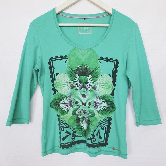 Olsen Aqua Fairy y2k Graphic Top - Picture 1 of 7